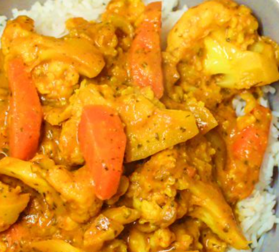 Groentecurry met wortel en bloemkool