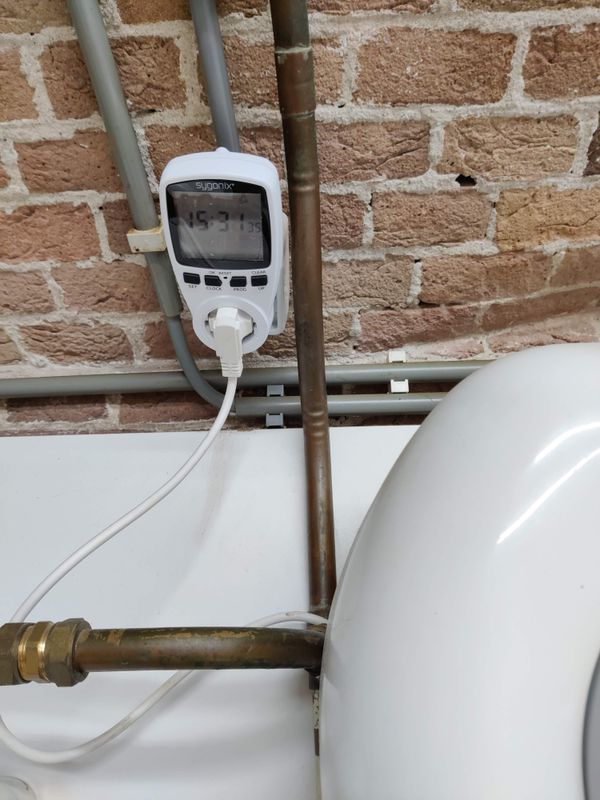Klokschakelaar op de boiler