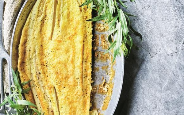 Clafoutis van schorseneren met geitenkaas en dragon